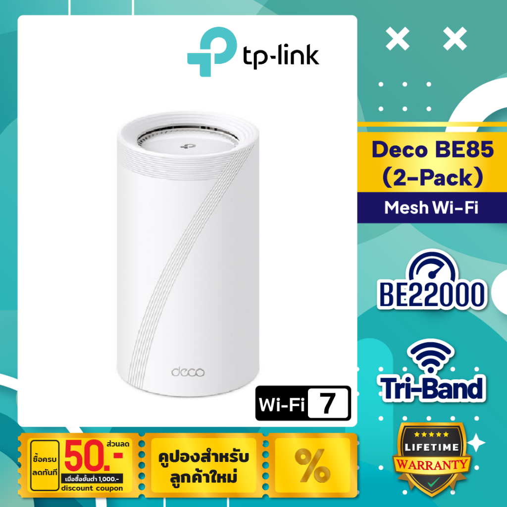 TP-LINK DECO BE85 BE19000 MBPS TRI BAND TUM EV WI-FI 7 SİSTEMİ (TEKLİ)