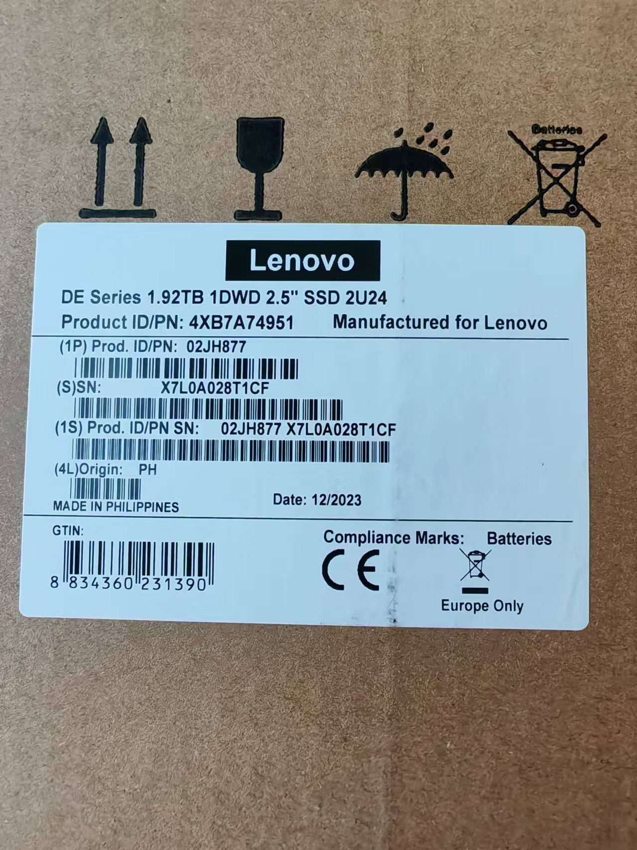 1.92TB LENOVO 4XB7A74951 THINKSYSTEM DE SERIES 1DWD 2.5in SSD 2U24 SAS - 5
