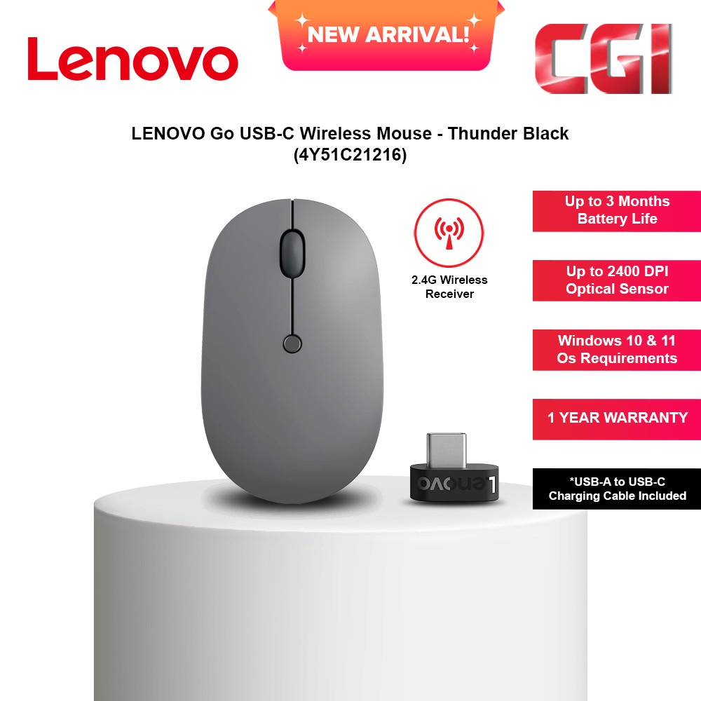 LENOVO 4Y51C21216 MICE_BO LENOVO GO USB-C WL MOUSE - 4