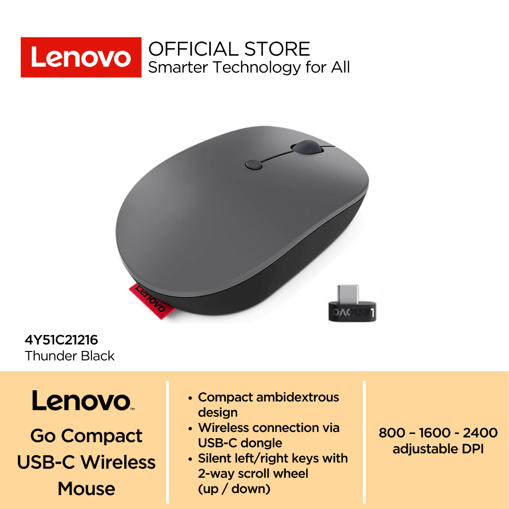 LENOVO 4Y51C21216 MICE_BO LENOVO GO USB-C WL MOUSE - 5