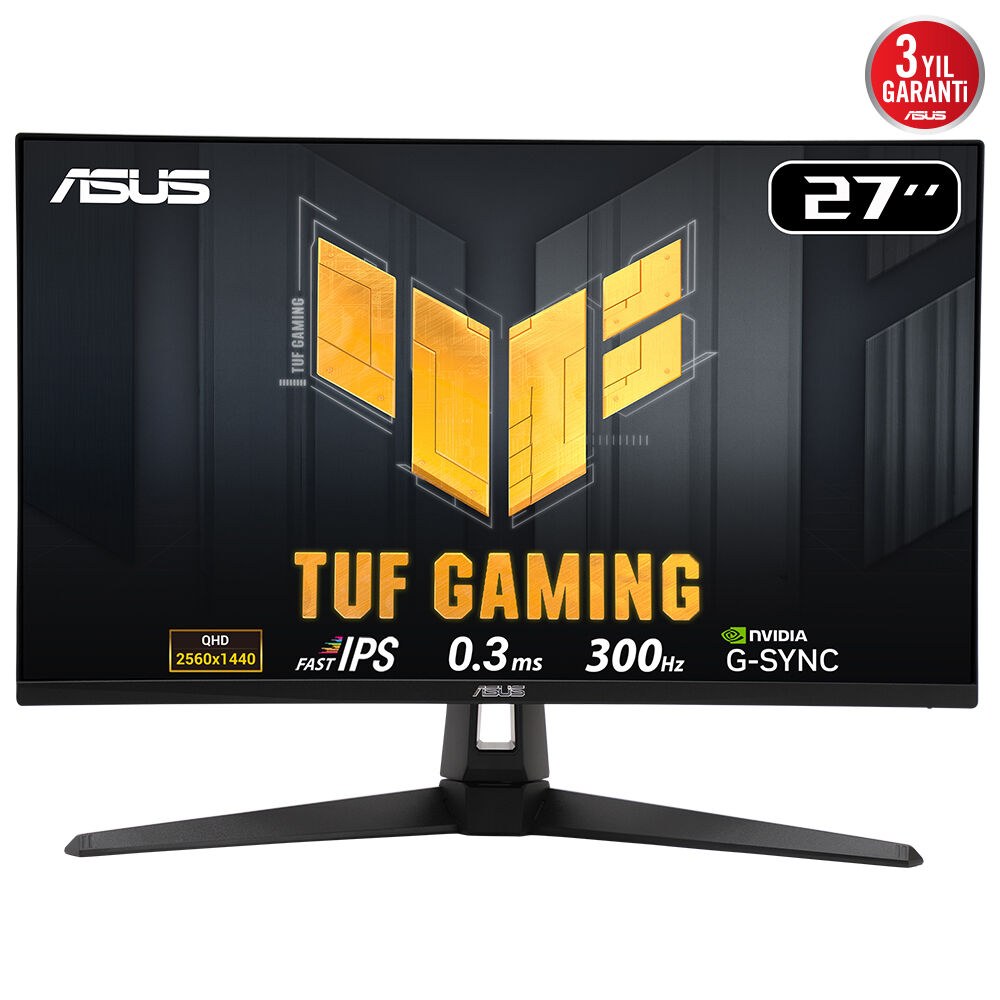 ASUS TUF GAMING VG27AQM5A 27 FAST IPS 2560x1440 0.3ms 300Hz 300cd DP HDMI USB Hoparlör VESA 3YIL %95 DCI-P3 EYECARE FLICKER-FREE DÜŞÜK MAVİ IŞIK MONİTÖR