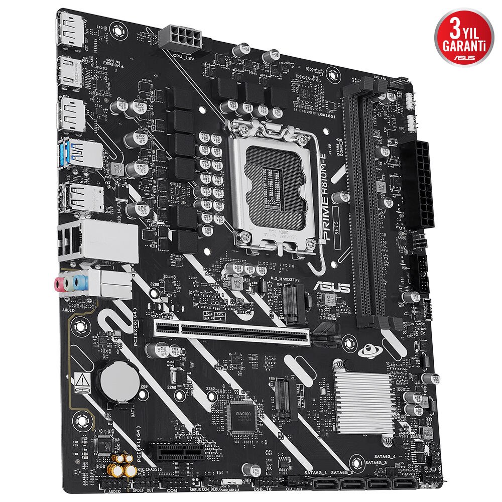 ASUS PRIME H810M-E-CSM INTEL H810 LGA1851 DDR5 6400 2XDP HDMI ÇİFT M2 USB3.2 AURA RGB MATX 6+1+1+1 GÜÇ AŞAMALARI UZAKTAN YÖNETİM YAZILIMI READY FOR ADVANCED AI PC - 2
