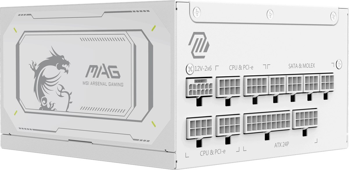MSI MAG A1000GL PCIE5 WHITE 1000W 80+ GOLD POWER SUPPLY - 2