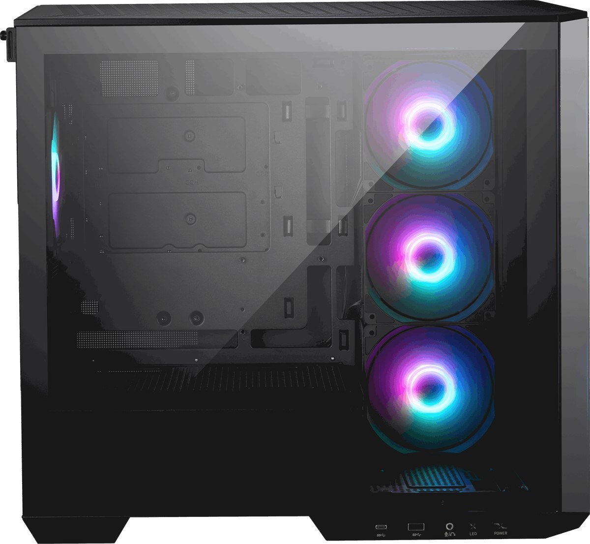 MSI MAG PANO M100R PZ Temperli Cam 3x120mm 1x120mm ARGB Fan 650W Bronz mATX Panoramik Bilgisayar Kasası - 4