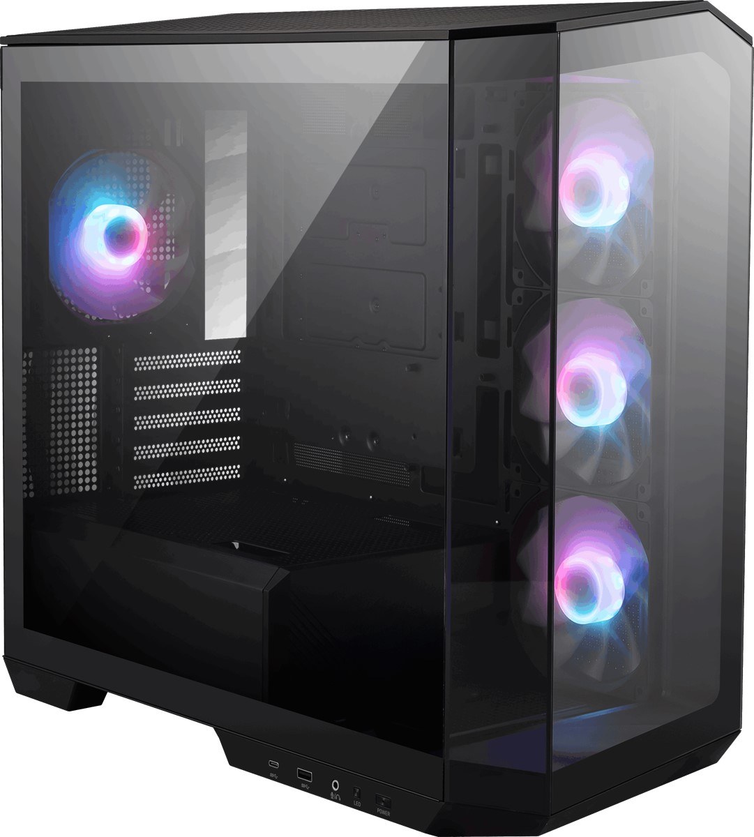 MSI MAG PANO M100R PZ Temperli Cam 3x120mm 1x120mm ARGB Fan 650W Bronz mATX Panoramik Bilgisayar Kasası - 8