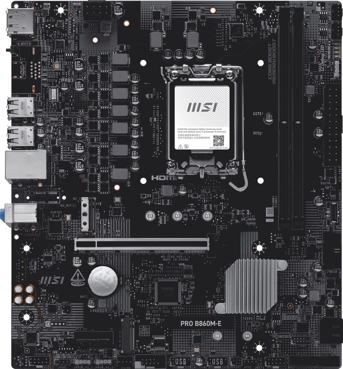 MSI MB PRO B860M-E SOKET 1851 DDR5 9066MHZ(OC) 2xM.2 HDMI DISPLAY 5G LAN mATX - 2