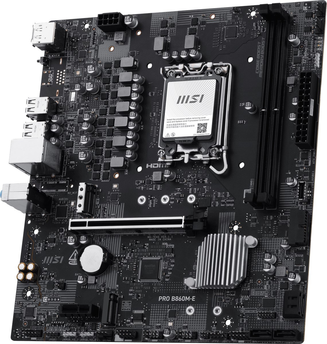 MSI MB PRO B860M-E SOKET 1851 DDR5 9066MHZ(OC) 2xM.2 HDMI DISPLAY 5G LAN mATX - 4