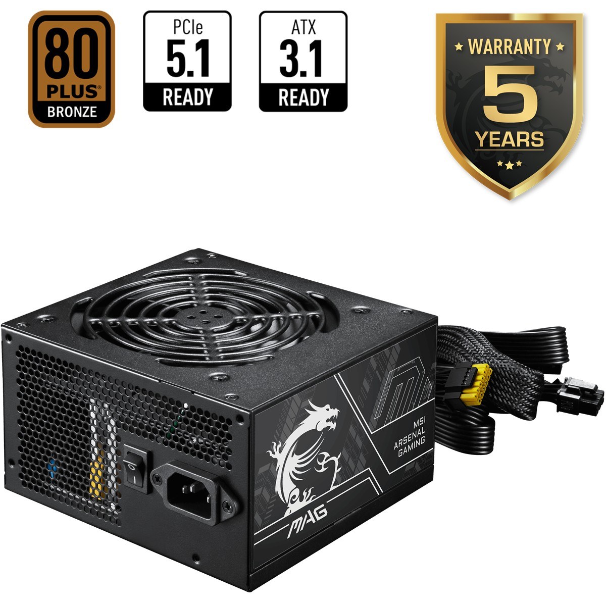 MSI MAG FORGE 121A B75 PCIE5 II Temperli Cam 6 x120mm Auto RGB Fan 750W Bronz ATX Gaming Bilgisayar Kasası