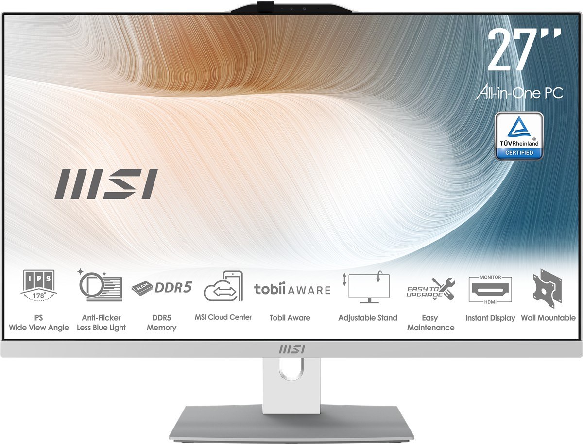 MSI MODERN AM272P 1M-1095XEU 27 FHD 16:9 (1920X1080) CORE 7 150U 16GB DDR5 1TB SSD FDOS BEYAZ AIO PC - 2