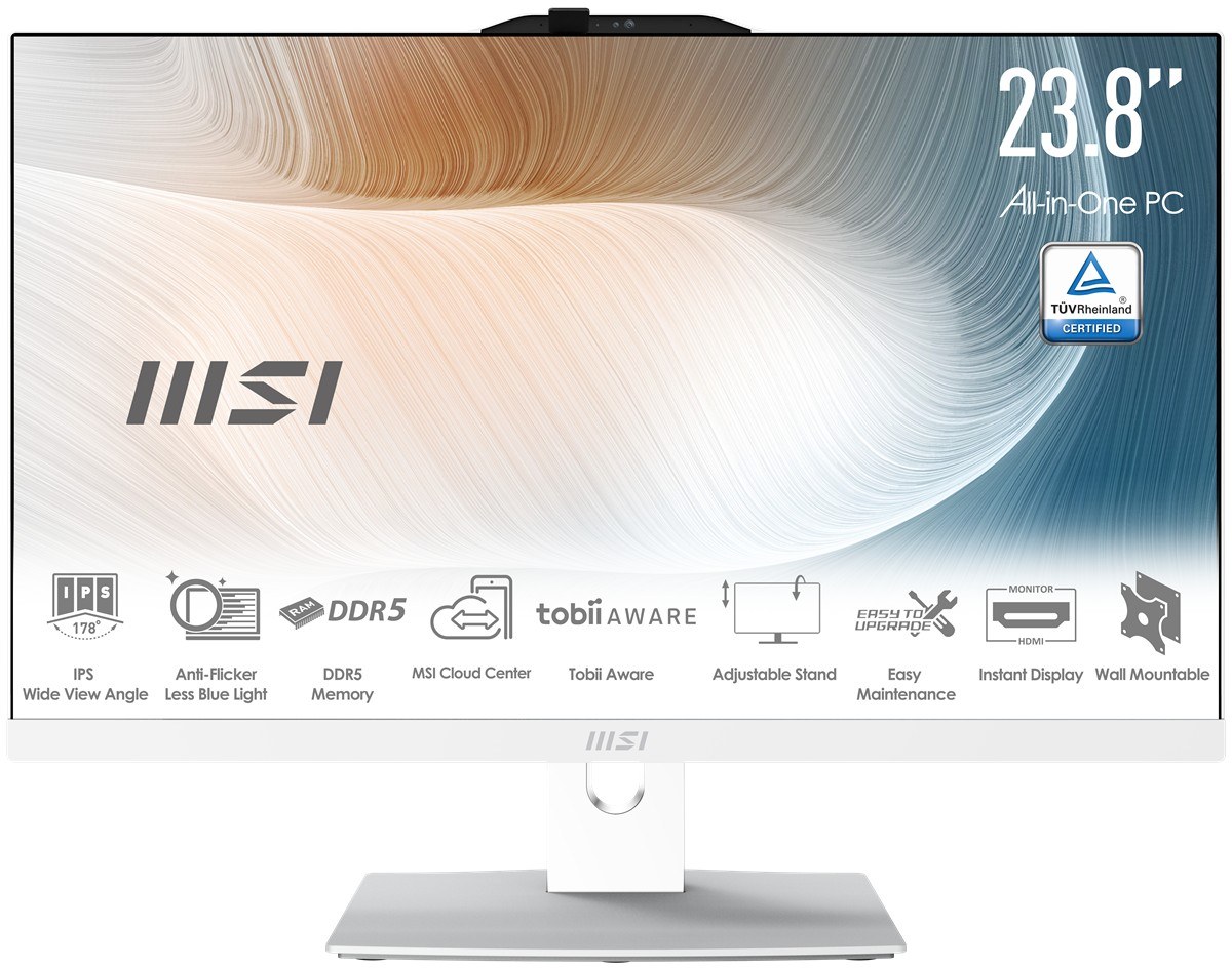 MSI MODERN AM242P 1M-2288EU 23.8 FHD 16:9 (1920X1080) CORE 7 150U 16GB DDR5 512GB SSD FDOS BEYAZ AIO PC - 2