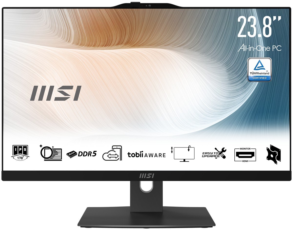 MSI MODERN AM242P 1M-2287EU 23.8 FHD 16:9 (1920X1080) CORE 7 150U 16GB DDR5 512GB SSD FDOS SIYAH AIO PC - 2