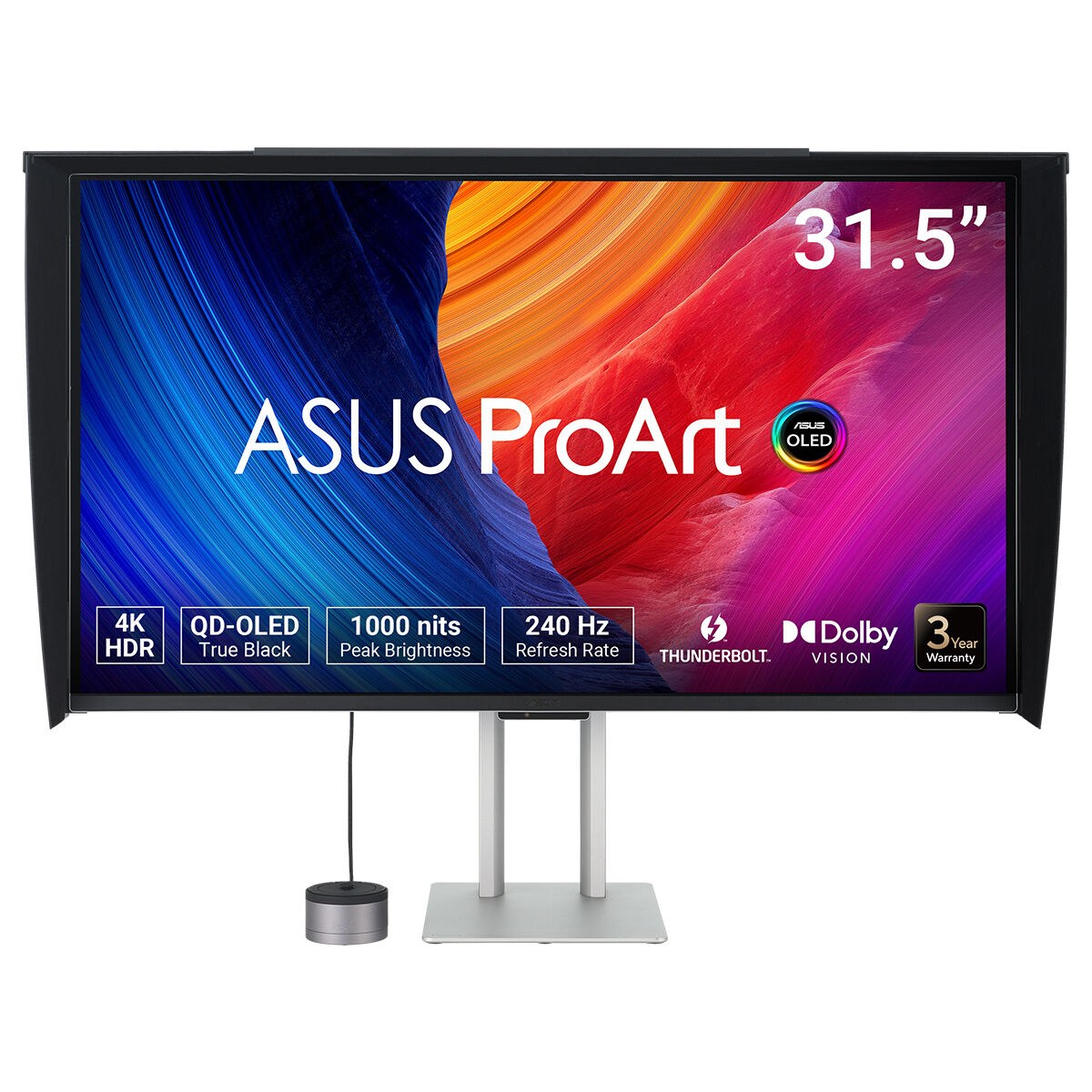 ASUS ProArt PA32UCDMR-K 31.5 QD-OLED 3840x2160 0.1ms 240Hz 250cd Thunderbolt DP HDMI USB-C Hoparlör VESA 3YIL ULTRA SLIM PD 96W HDR HLG DOBLY VISION %99 DCI-P3 THUNDERBOLT DESTEĞİ CALMAN DESTEĞİ MONİTÖR
