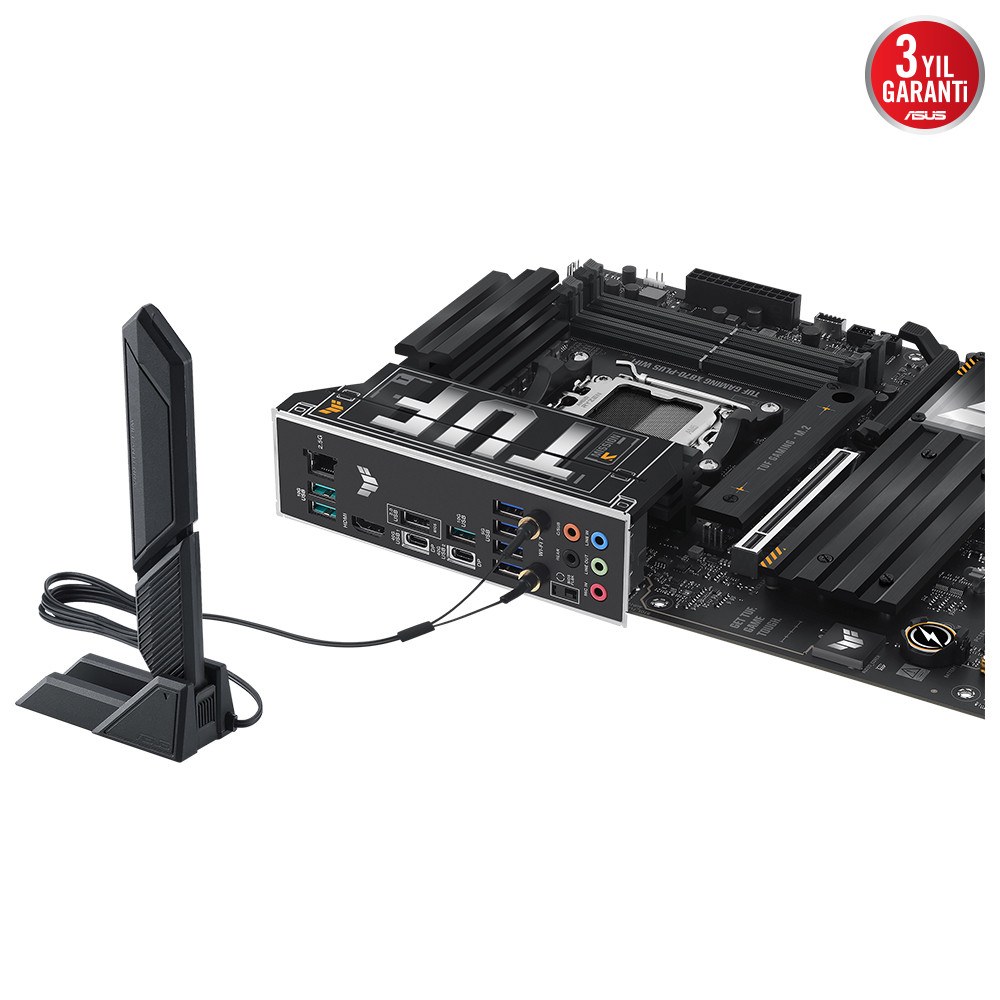 ASUS TUF GAMING X870-PRO WIFI7 W NEO AMD X870 AM5 DDR5 9600 HDMI 2xUSB4 4x M2 USB3.2 WiFi 7 + BT AURA RGB 5GBİT LAN ATX 16+2+1(80A) GÜÇ AŞAMALARI ÇİFT USB4, 4 x M.2 SLOTS - 3