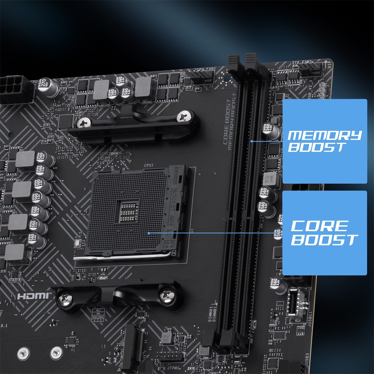 MSI MB PRO B550M-B AM4 DDR4 4600(OC) HDMI DP 2x M.2 USB 5Gbps mATX - 5