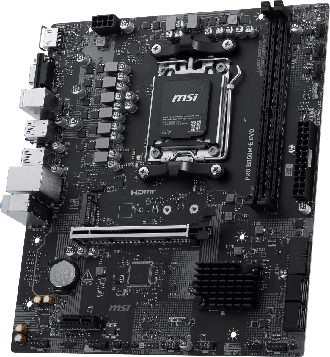 MSI MB PRO B850M-E EVO AM5 DDR5 8200MHZ(OC) HDMI VGA M.2 USB 5Gbs 2.5G LAN mATX - 4