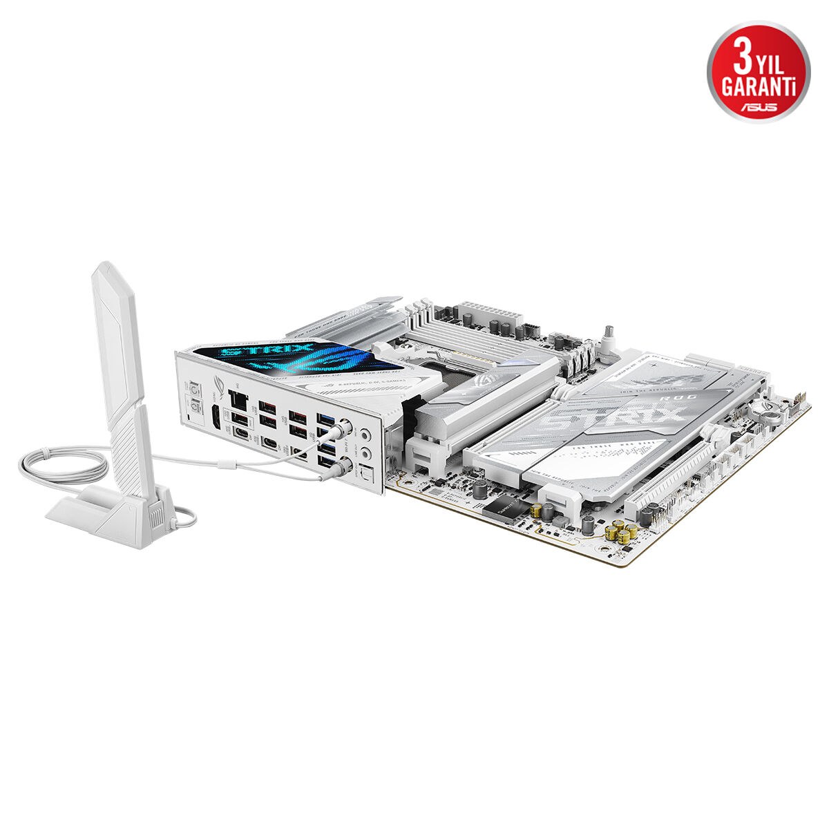 ASUS ROG STRIX X870E-A GAMING WIFI7 NEO AMD X870 AM5 DDR5 9600 HDMI 2xUSB4 4x M2 USB3.2 WiFi 7 + BT AURA RGB 5Gbit LAN ATX 16+2+2 Güç Aşamaları, Çift USB4, 4xM.2 slot, ASUS AIO Q-CONNECTOR, Beyaz - 2