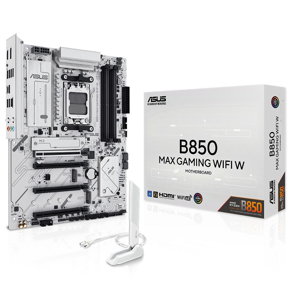 ASUS B850 MAX GAMING WIFI AMD B850 AM5 DDR5 8000 DP HDMI 3x M2 USB3.2 WIFI 6E + BT AURA RGB 2.5GBIT LAN ATX 256GB A KADAR RAM DESTEĞİ 8+2+1 GÜÇ AŞAMALARI 1xGEN5 M.2 ADVANCED AI PC-READY