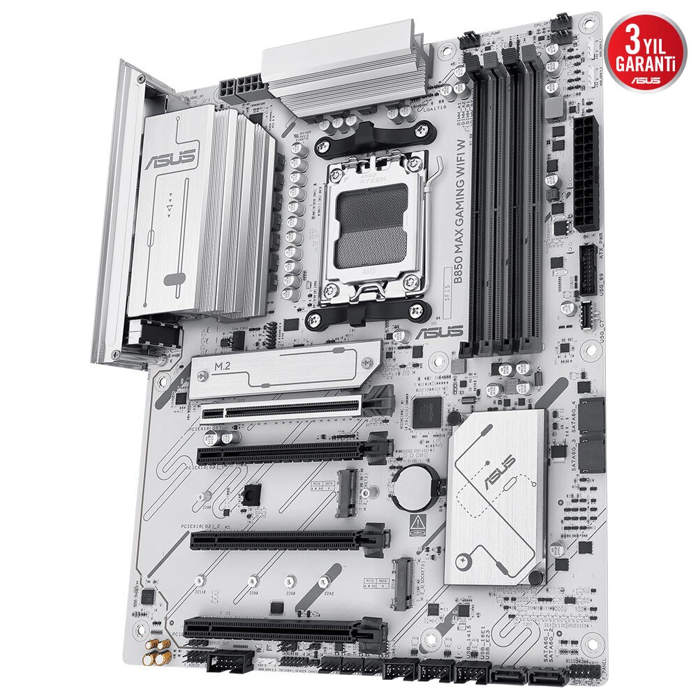 ASUS B850 MAX GAMING WIFI AMD B850 AM5 DDR5 8000 DP HDMI 3x M2 USB3.2 WIFI 6E + BT AURA RGB 2.5GBIT LAN ATX 256GB A KADAR RAM DESTEĞİ 8+2+1 GÜÇ AŞAMALARI 1xGEN5 M.2 ADVANCED AI PC-READY - 4