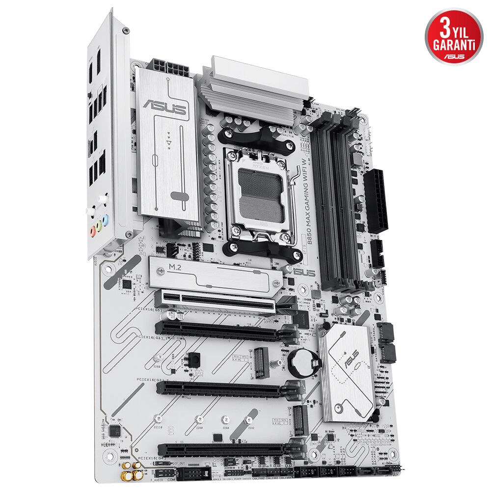 ASUS B850 MAX GAMING WIFI AMD B850 AM5 DDR5 8000 DP HDMI 3x M2 USB3.2 WIFI 6E + BT AURA RGB 2.5GBIT LAN ATX 256GB A KADAR RAM DESTEĞİ 8+2+1 GÜÇ AŞAMALARI 1xGEN5 M.2 ADVANCED AI PC-READY - 3