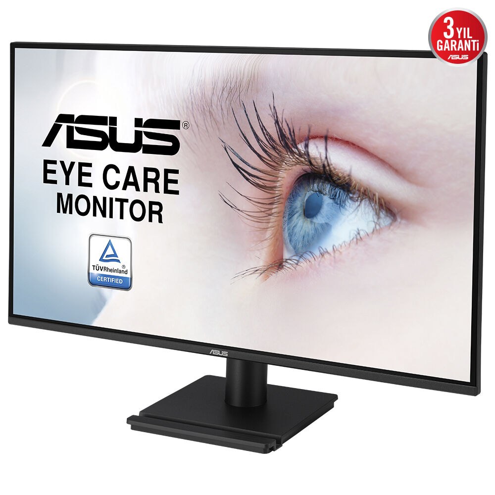 ASUS VA27AQ 27 2K IPS 2560x1440 1ms 75Hz 350cd DP HDMI VGA Hoparlör VESA 3YIL EYE CARE FLICKER-FREE ÇERÇEVESİZ DÜŞÜK MAVİ IŞIK MONİTÖR