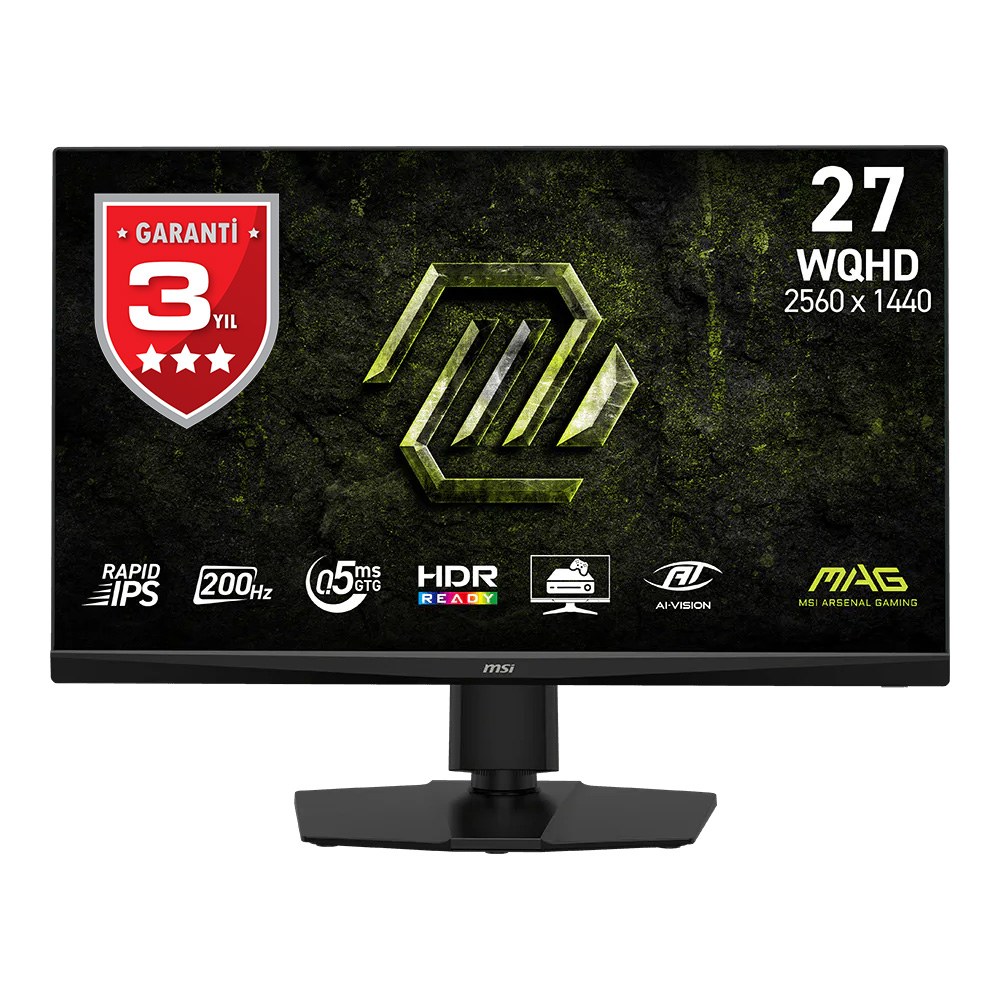 MSI 27 MAG 272QPF E20 2560x1440 (WQHD) 16:9 FLAT RAPID IPS 200HZ 0.5MS (GtG Min) FREESYNC PREMIUM PIVOT GAMING MONITOR - 2