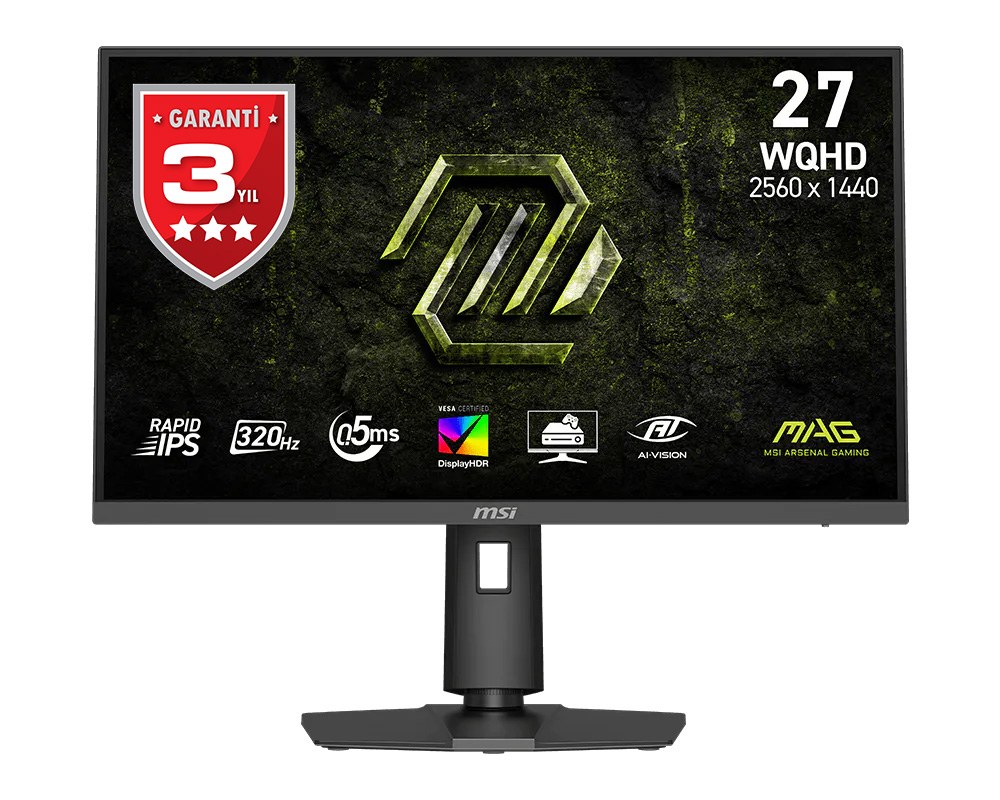 MSI 27 MAG 274QPF X32 2560x1440 (WQHD) 16:9 FLAT RAPID IPS 320HZ 0.5MS (GtG Min.) ADAPTIVE-SYNC PIVOT GAMING MONITOR - 2