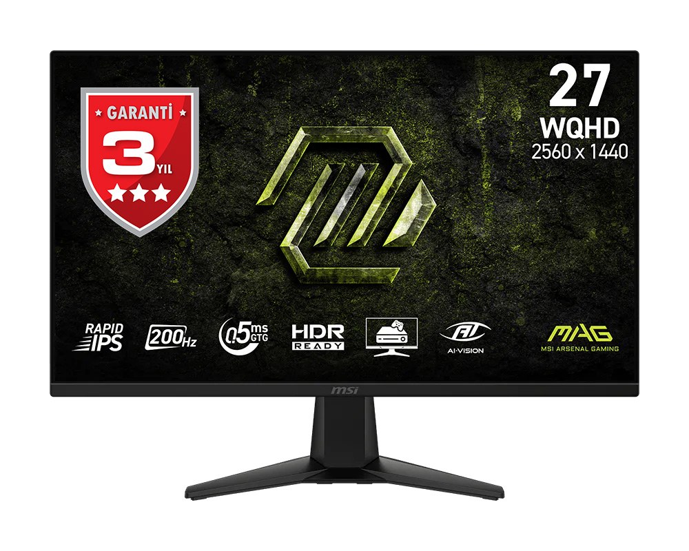 MSI 27 MAG 275QF E20 2560x1440 (WQHD) 16:9 FLAT RAPID IPS 200HZ 0.5MS (GtG Min.) FREESYNC PREMIUM GAMING MONITOR - 2