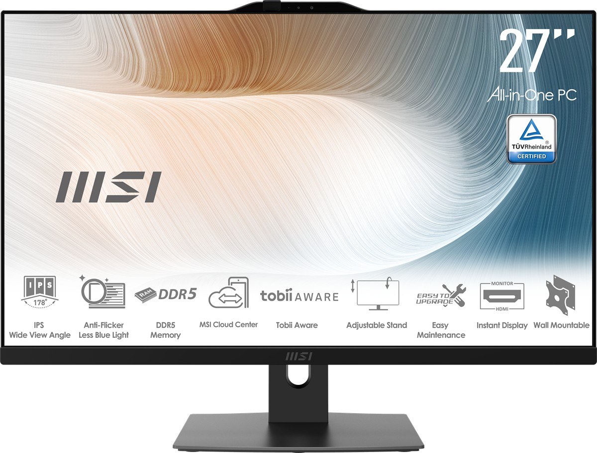 MSI MODERN AM272P 1M-1094XEU* 27 FHD 16:9 (1920X1080) CORE 7 150U 16GB DDR5 1TB SSD FDOS SIYAH AIO PC - 2