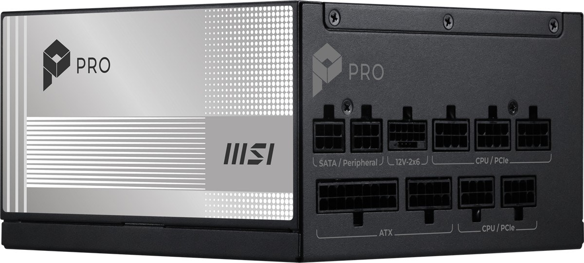 MSI PSU PRO A1000PL PCIE5 1000W 80+ PLATINIUM ATX 3.1 PCIe 5.1 12V-2x6 POWER SUPPLY - 3