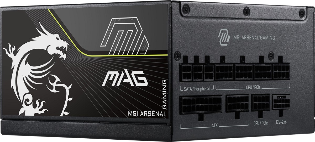 MSI PSU MAG A1200PLS PCIE5 1200W 80+ PLATINIUM ATX 3.1 PCIe 5.1 12V-2x6 POWER SUPPLY - 3