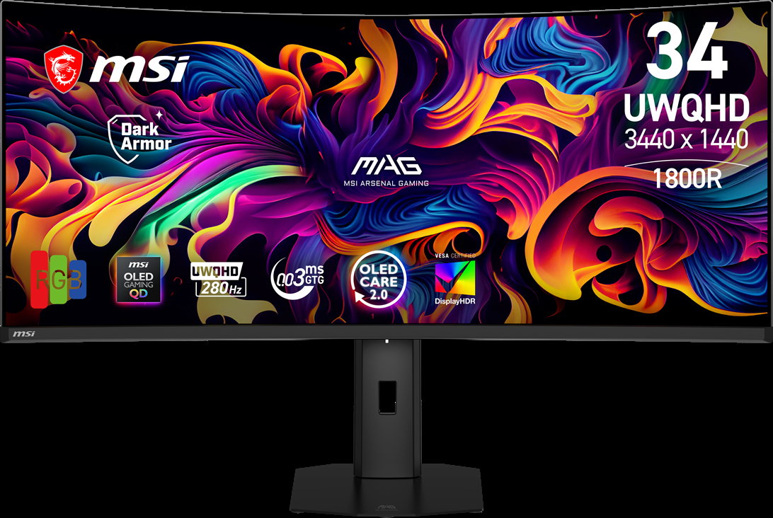 MSI 34.18 MAG 341CQP QD-OLED X28 3440x1440 21:9 CURVE 1800R QD-OLED 280HZ 0.03MS (GtG) FREESYNC PREMIUM PRO GAMING MONITOR - 2