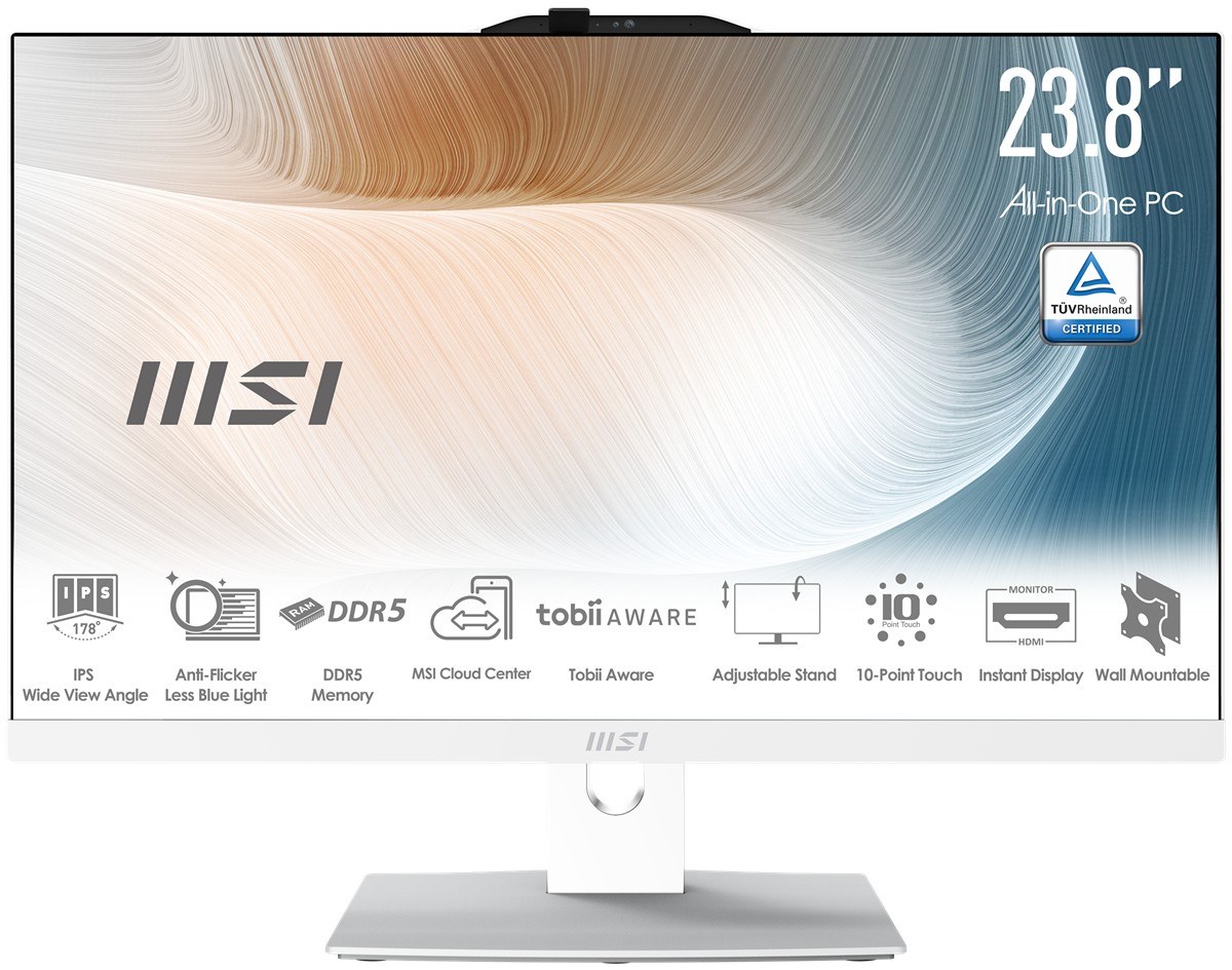 MSI MODERN AM242P 1M-1224EU 23.8 FHD 16:9 (1920X1080) CORE 5 120U 8GB DDR5 512GB SSD W11P BEYAZ AIO PC - 2