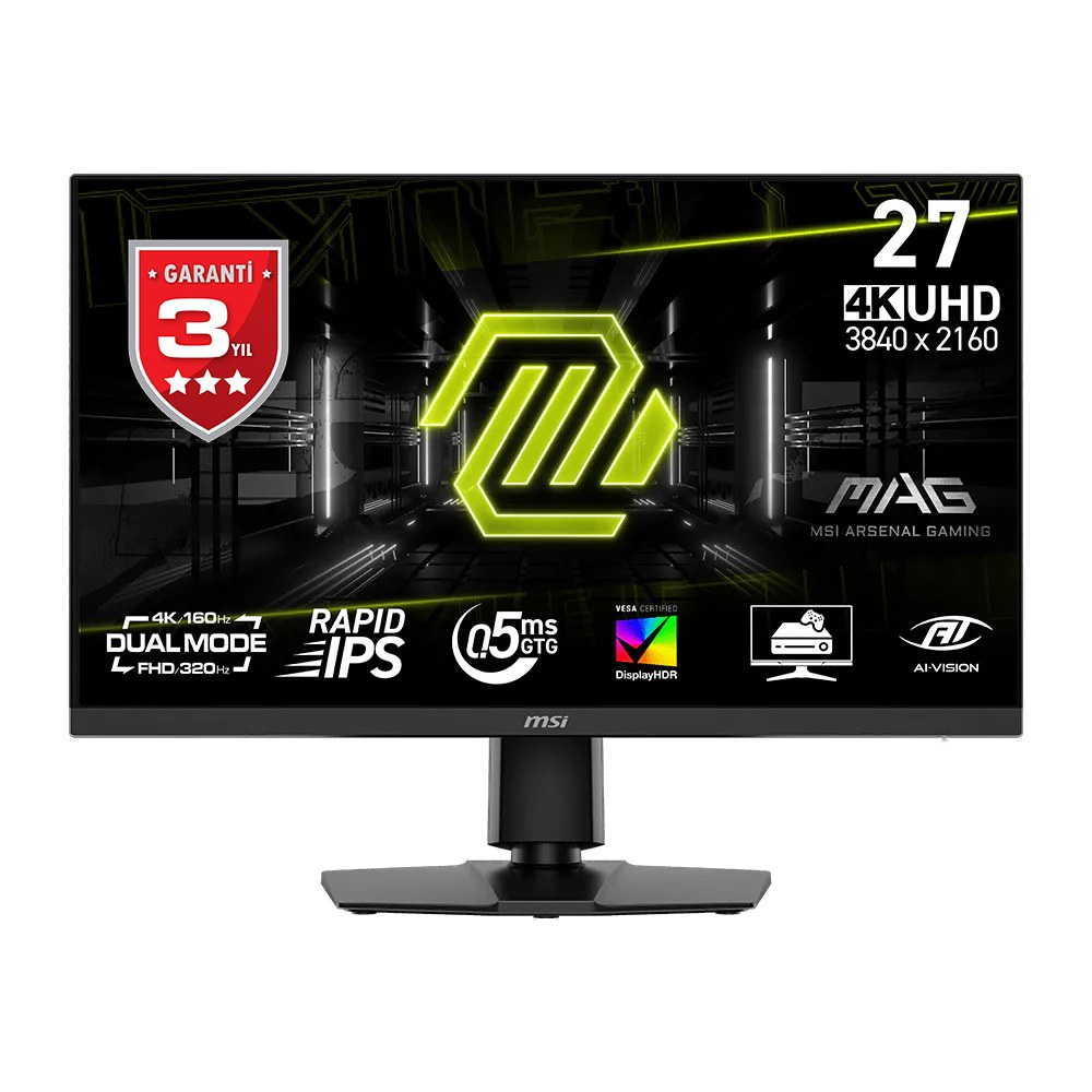 MSI 27 MAG 272URDF E16 3840x2160 (UHD) 16:9 FLAT RAPID IPS 160HZ 0.5MS (GtG Min.) FREESYNC PREMIUM PIVOT GAMING MONITOR - 2