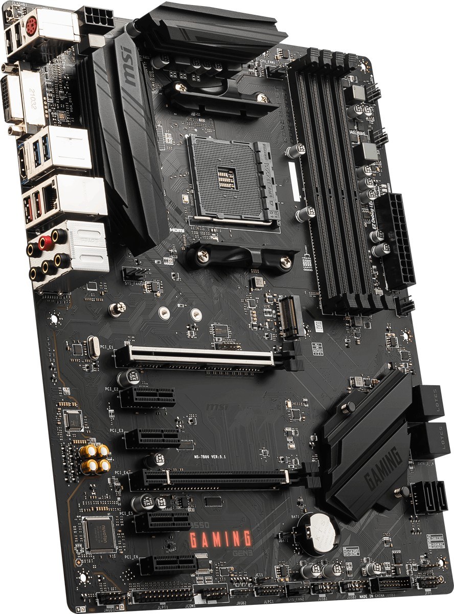 MSI MB B550 GAMING AM4 DDR4 4800(OC) HDMI DP 2x M.2 USB 10Gbps 1G LAN ATX - 5