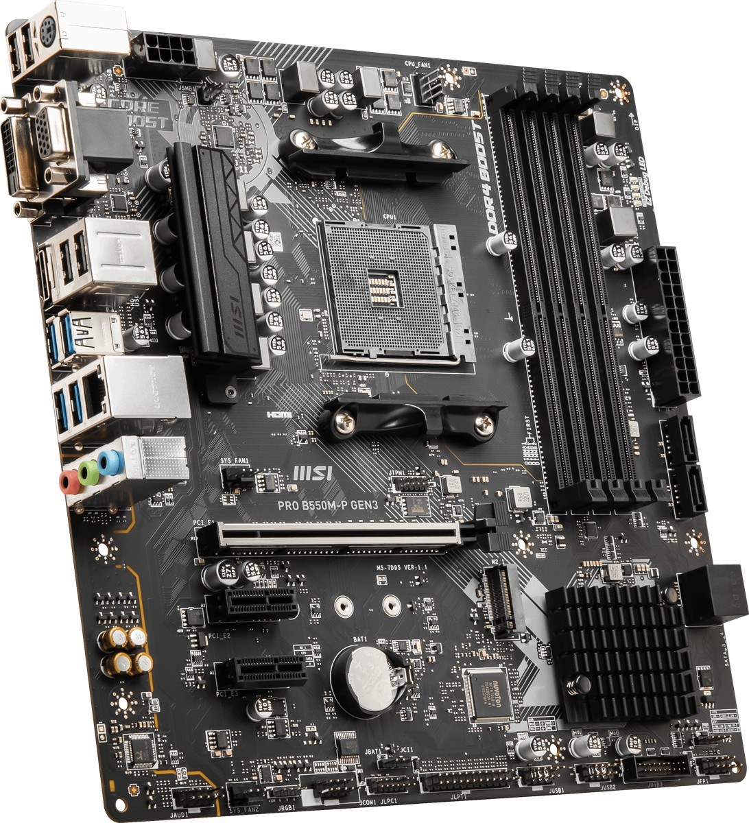 MSI MB PRO B550M-P AM4 DDR4 4400(OC) HDMI DP VGA 2xM.2 USB5Gbps mATX - 5