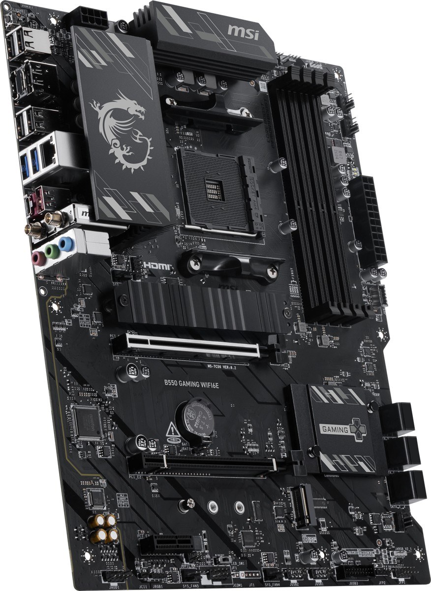 MSI MB B550 GAMING WIFI6E AM4 DDR4 4800(OC) HDMI DP 2x M.2 USB 10Gbps 1G LAN WIFI6E ATX - 5