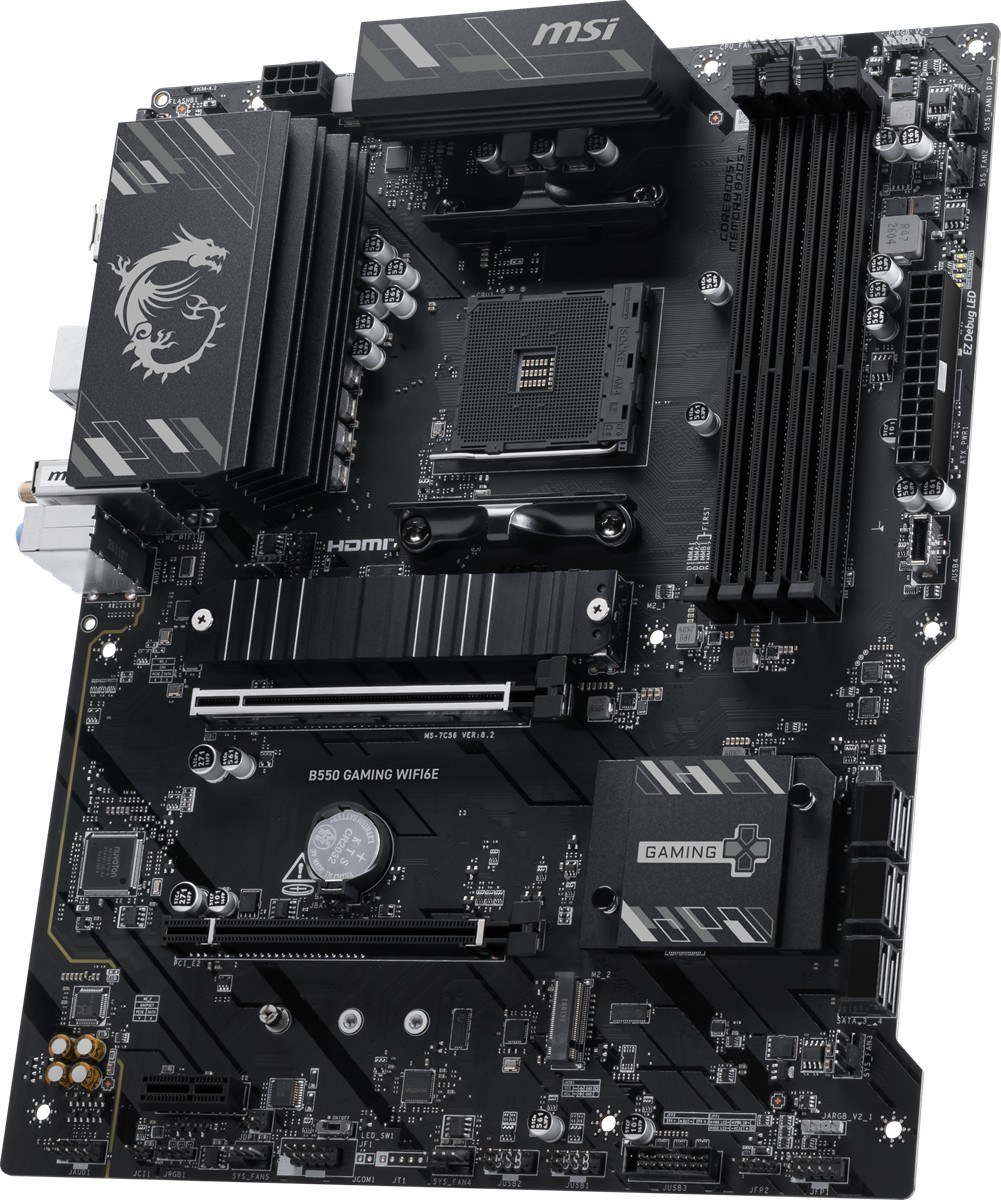 MSI MB B550 GAMING WIFI6E AM4 DDR4 4800(OC) HDMI DP 2x M.2 USB 10Gbps 1G LAN WIFI6E ATX - 4