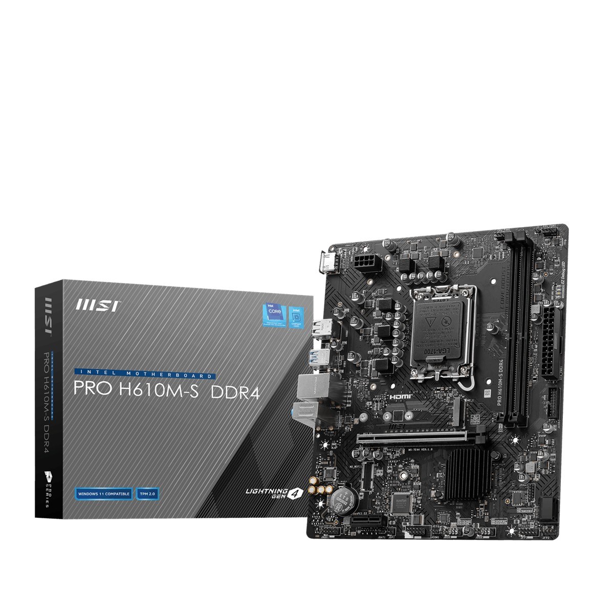 MSI PRO H610M-S DDR4 II SOKET 1700 DDR4 3200(OC) HDMI M.2 5Gbps 1x 1G LAN mATX