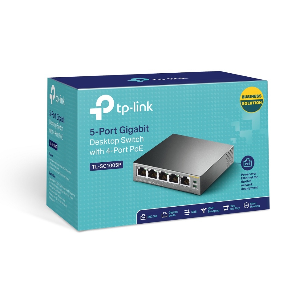 TP-LINK TL-SG1005P 5 PORT 10/100/1000Mbps GIGABIT MASAÜSTÜ SWITCH 4 PORT PoE - 4