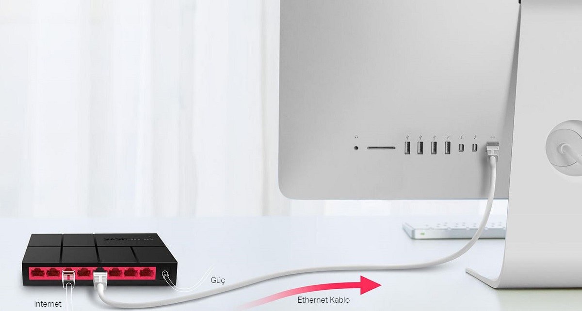TP-LINK MERCUSYS MS108G 8 PORT 10/100/1000 MASAÜSTÜ SWITCH (YÖNETİLEMEZ) - 5