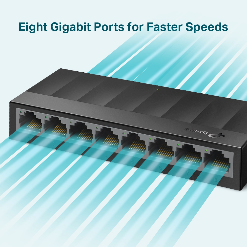 TP-LINK LS1008G 8 PORT GIGABIT LITEWAVE MASAÜSTÜ SWITCH (PLASTİK KASA) - 6