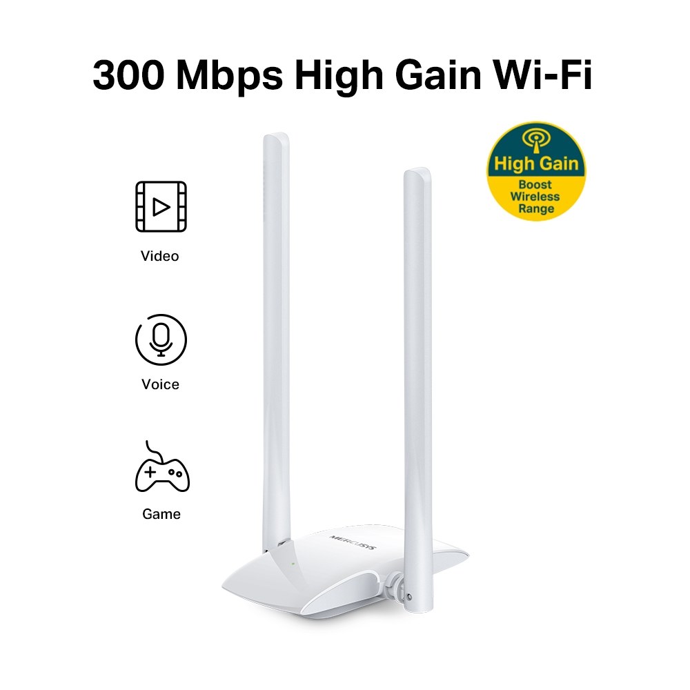 TP-LINK MERCUSYS MW300UH 300MBPS HIGH GAIN WIRELESS USB ADAPTER MICRO USB 2.0 2 EXTERNAL ANTENNAS - 2