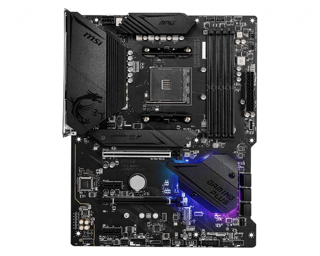 MSI MB MPG B550 GAMING PLUS AM4 DDR4 4400(OC) HDMI DP M.2 USB3.2 RGB ATX - 2