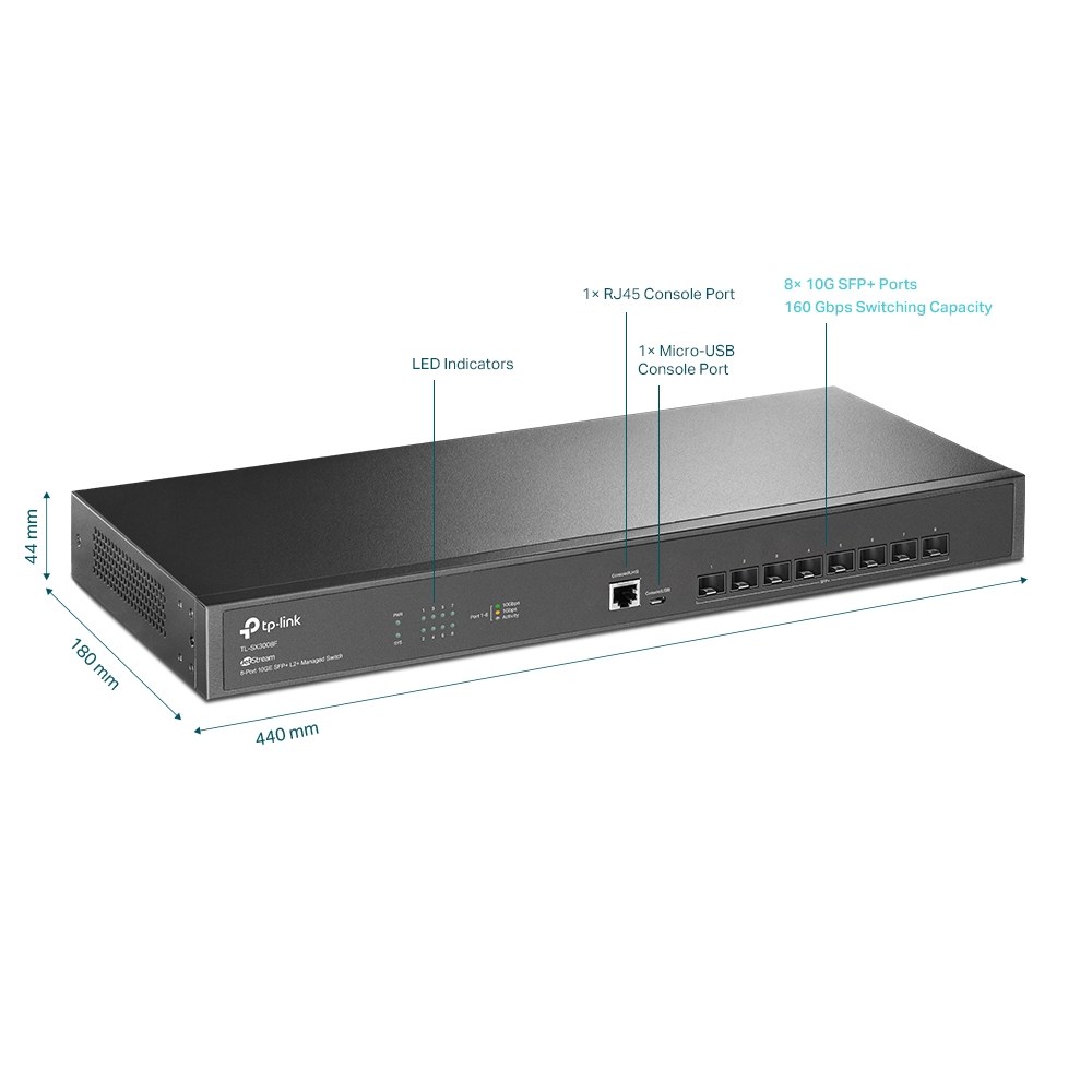 TP-LINK OMADA TL-SX3008F 8 PORT 10G MULTI GIGABIT SWITCH - 3
