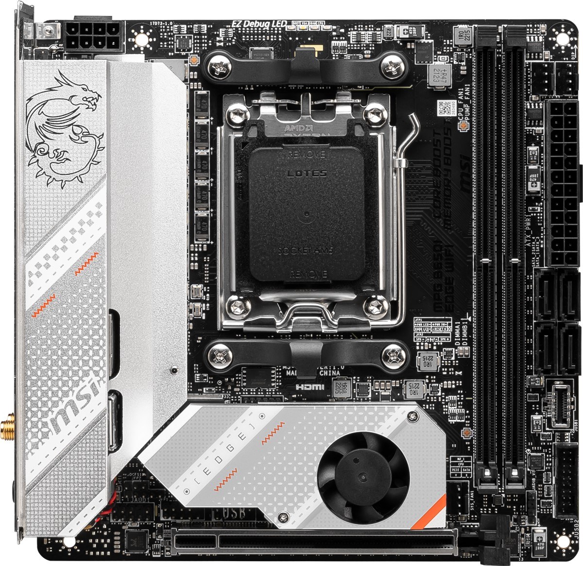 MSI MB MPG B650I EDGE WIFI AM5 DDR5 7200MHZ(OC) HDMI M.2 USB3.2 2.5G LAN WIFI 6E MİNİ-ITX - 2