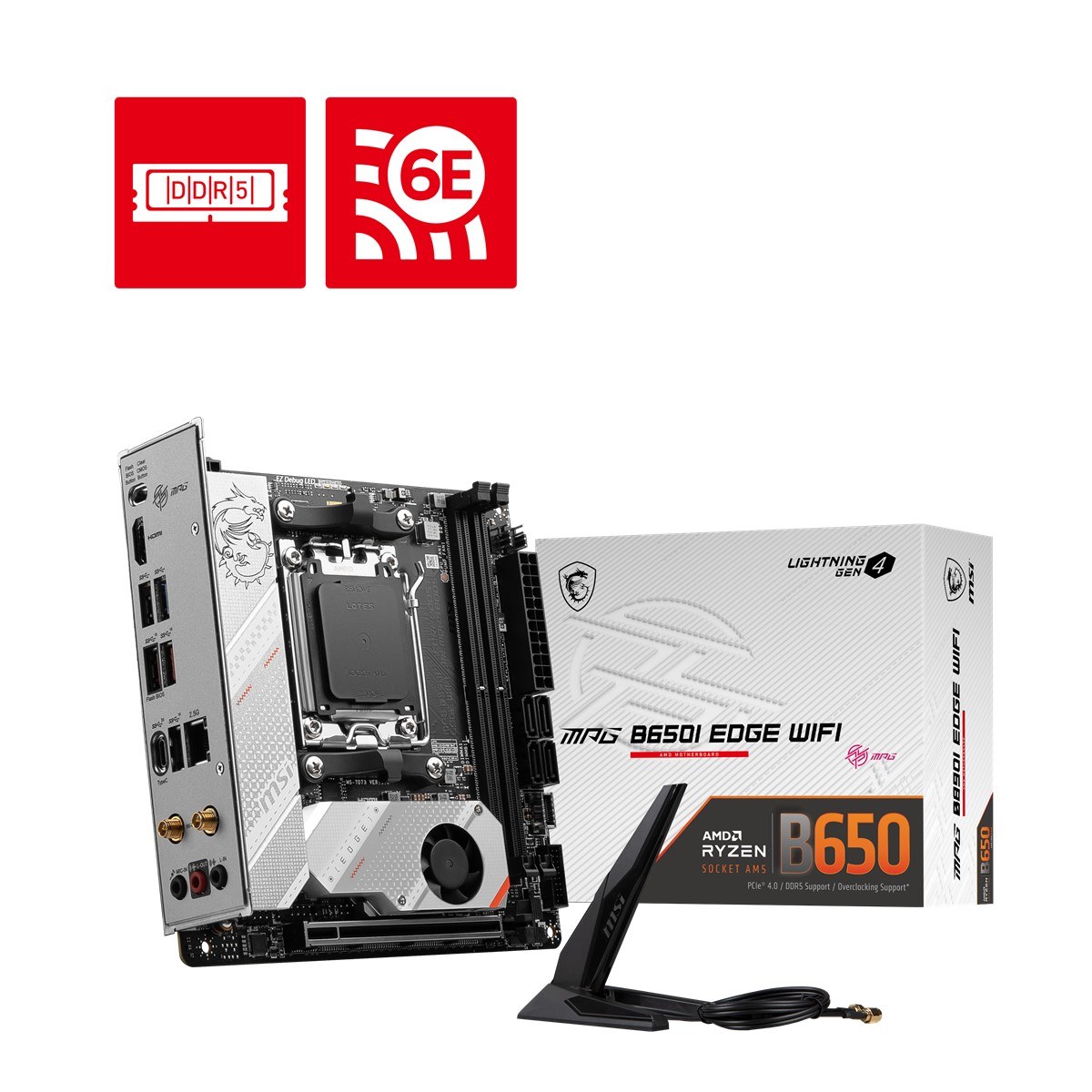MSI MB MPG B650I EDGE WIFI AM5 DDR5 7200MHZ(OC) HDMI M.2 USB3.2 2.5G LAN WIFI 6E MİNİ-ITX
