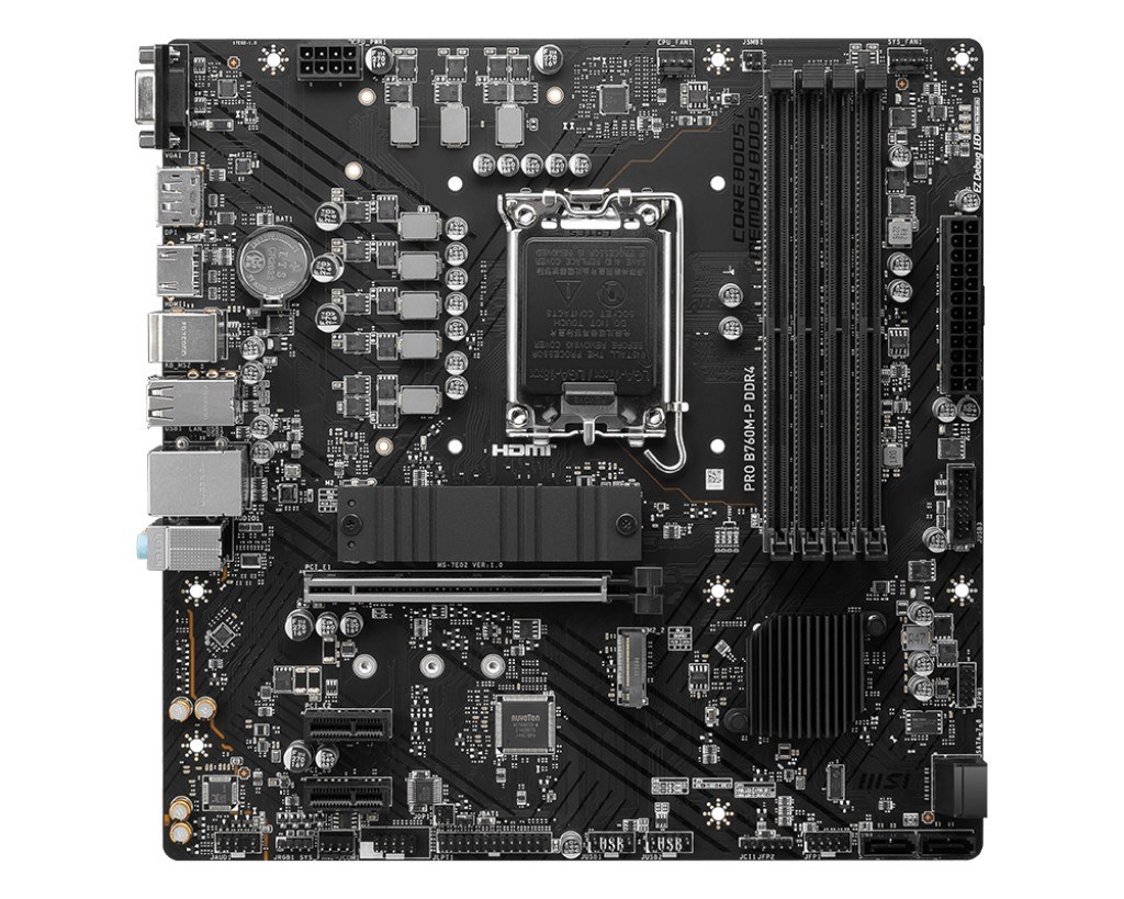 MSI MB PRO B760M-P DDR4 SOKET 1700 DDR4 4800(OC) PCI-E ,M.2 USB3.2 HDMI,DP,VGA 1X 1G LAN MATX - 2