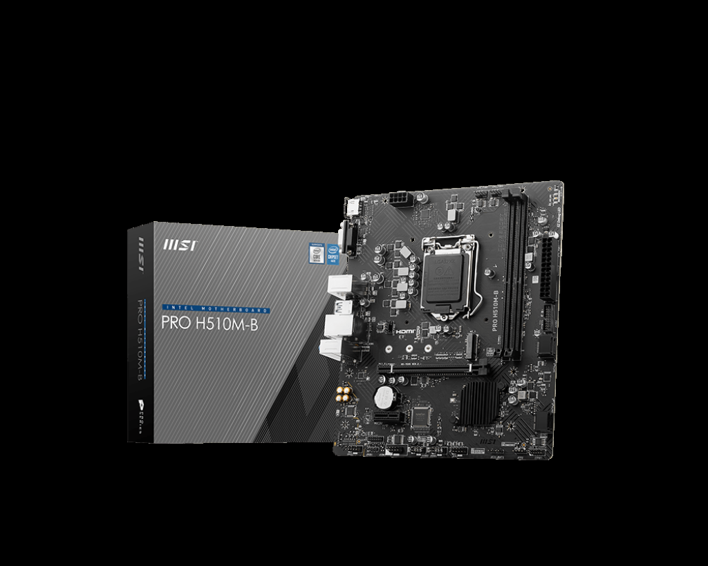 MSI MB PRO H510M-B SOKET 1200 DDR4 2933MHZ ,M.2 USB3.2 1X 1G LAN MATX(YALNIZCA 10. NESİL DESTEKLİ)