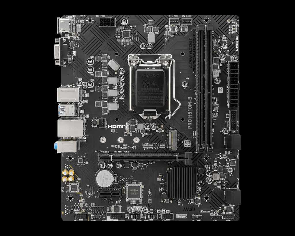MSI MB PRO H510M-B SOKET 1200 DDR4 2933MHZ ,M.2 USB3.2 1X 1G LAN MATX(YALNIZCA 10. NESİL DESTEKLİ) - 2