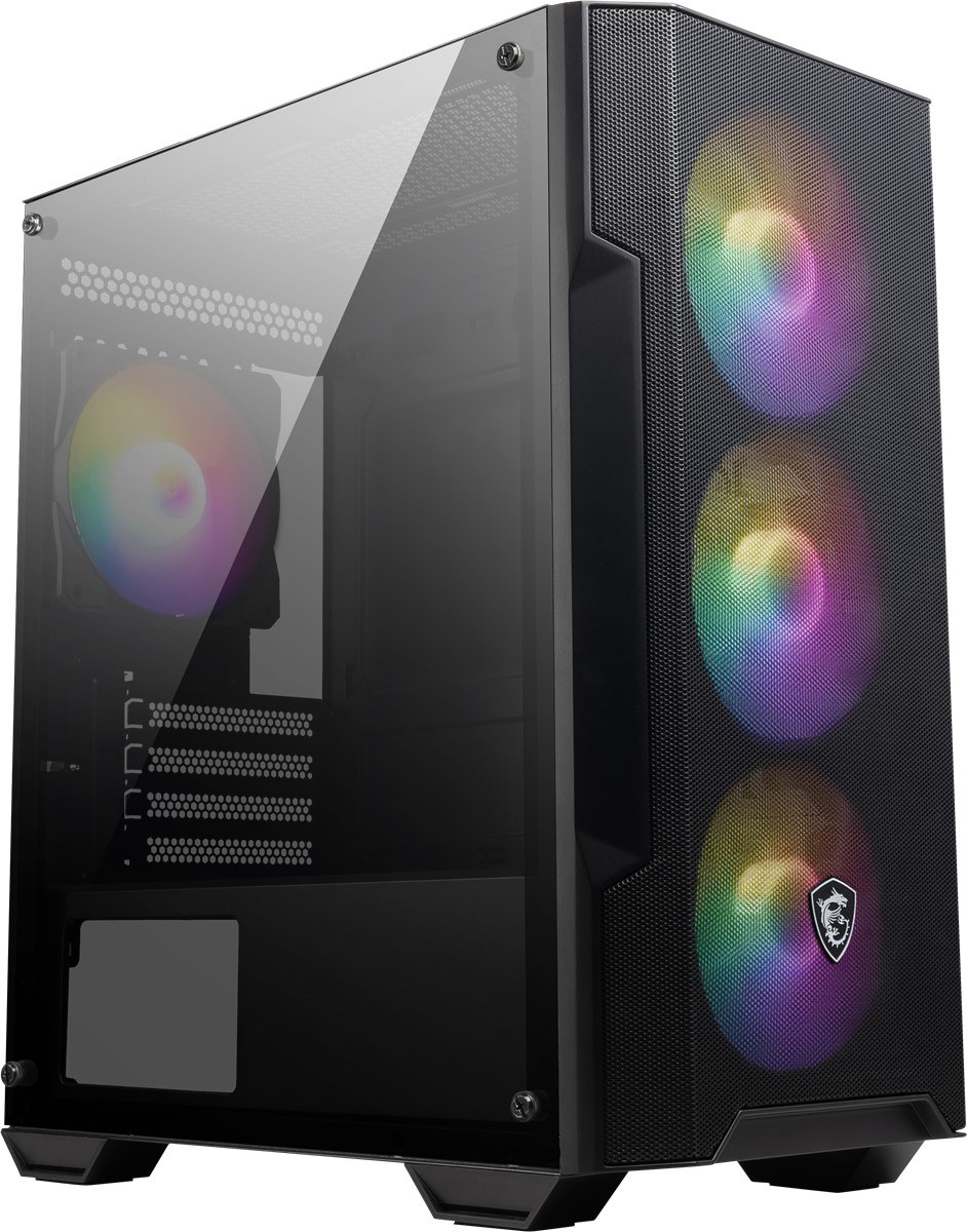 MSI MAG FORGE M100A D60 AKRİLİK YAN PANEL 3X120MM 1X120MM AUTO RGB FAN 600W 80+ MATX GAMİNG BİLGİSAYAR KASASI - 4